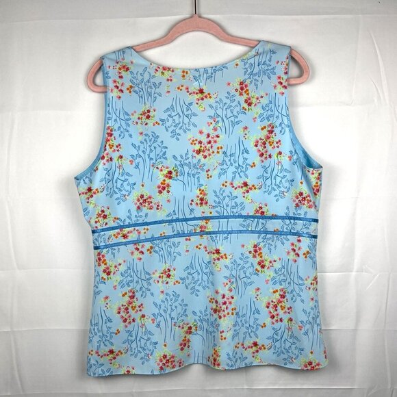 Old Navy Womens VTG Y2K Babydoll Top XL Blue Floral Whimsical Fairycore Dainty - Picture 2 of 7